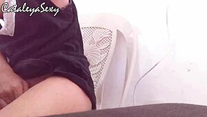 Loud Moaning Latina Obeys Master on Video Call, Squirts