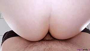 Milf jerks him off into her panties 😏