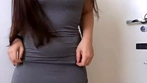 Little Sophie masturbates hidden in the bathroom while her stepsister is home