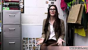 geeky chick feels scared yet excited as cop introduces his big fat cock