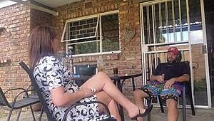 Mutual Masturbation with Neighbor's Wife Ends in Outdoor Creampie