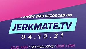 I’m obsessed watching Jojo Kiss, Selena Love, and Dixie Lynn rub wet pussies on Jerkmate TV.