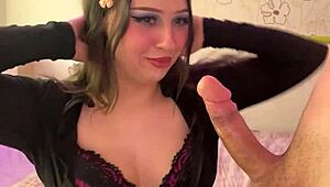 egirl in catsuit gives sloppy blowjob to monster cock