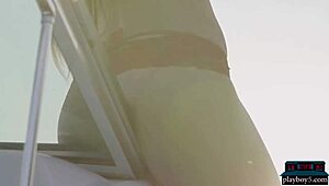 Nipples pierced petite blonde milf Brooke Lorraine strips for Playboy