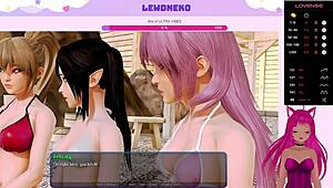 Lewdneko dives into Harem Hotel game. Part 27 brings big tits maid action in 3D!