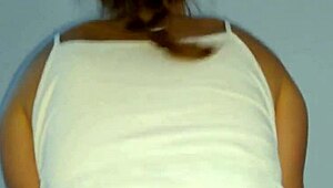 Reverse cowgirl ride with tight butt plug inside