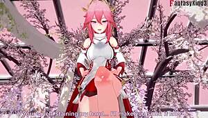 3D porn features Yae Miko's eager mouth