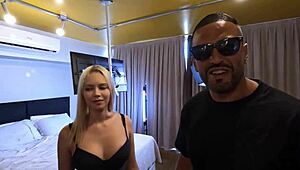behind the scenes with a slutty blonde in interracial anal