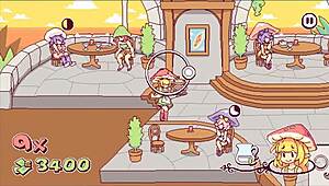 in futanari di funghi, kinky waitress puts cum on pizza