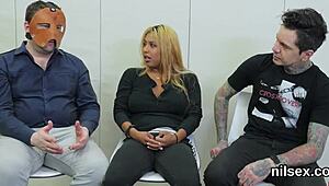 foxy chick brought to butthole madhouse for awkward therapy with deepthroat and anal