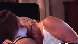 Stepson Codey Steele satisfies his stepmother Lisey Sweet’s desires in a hardcore scene.