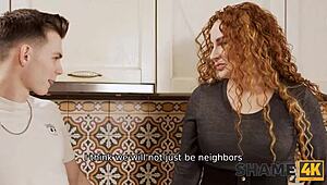 stud has sex with milf in the kitchen