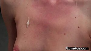 I’m overwhelmed as cum drips down my face after swallowing every drop