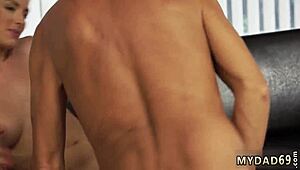 Amateur milf enjoys young 18+ sex with her boy companion after blowjob.