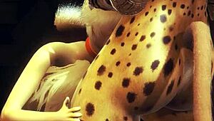 yo, watch this young fox suck futanari cocks till they burst!