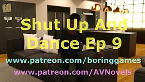 Milf brunette plays dancing game casually