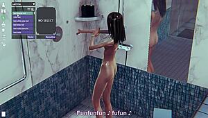 Hentai shower scene with a skinny guy getting fucked