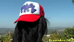 BIG BOOTY DUO GETS BUMS CUMSHOT OUTDOOR!