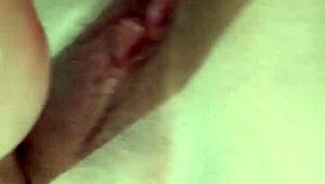 Delicious little pussy gets filled with cum!