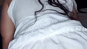 Watch her dancing in red panties, teasing small tits?