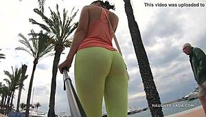 omg, check out this wild camel-toe flashing in public! i can’t believe she’s showing off outdoors.