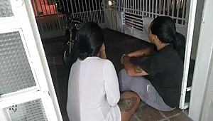 Stepsister's Friend Seduces Me On The Stairs.