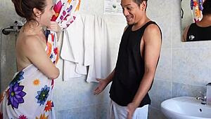 those step cousins got naughty in the bathroom and ended up banging hard