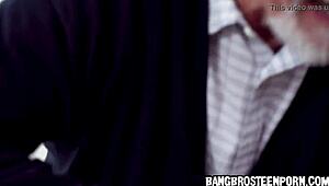 cute teen spanked hard by her eager grandpa