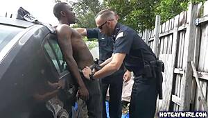 two cops dominate black guy at work