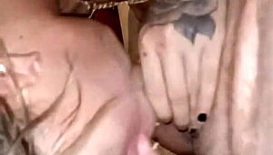 teen ex sucking my dick, showing off her tits in slutty blowjob