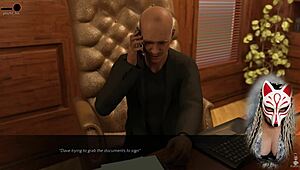 Sexy secretary with huge boobs at work