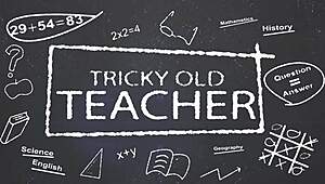 Tricky Old Teacher Disciplines Sweetie at Desk