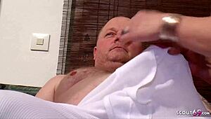 Mega Natural Tits Counselor Joins Couple for Wild FFM Threesome in Retro Style