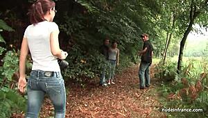 Squirting French Mature Takes Hard Anal and Double Penetration Outdoors