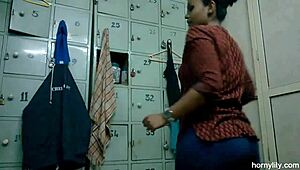 Horny Lily Tamil Maid Fingers Pussy in Bathroom