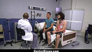 stepbrother crashes with bigbro for doctor’s kinky treatment, joining in hot action 😈