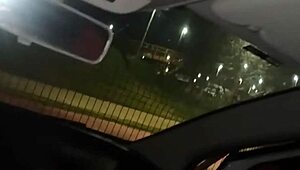 wife on all fours for strangers in dogging while cuckold jerks off