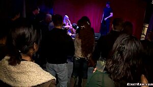 bound hot ebony getting fucked in public 😈