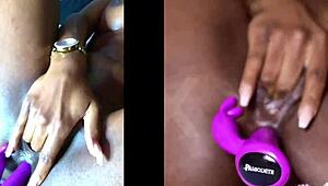 Goddess luxxx28 shows off her spread while playing with toys.