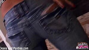 hot new jeans feel skin tight on amateur girl