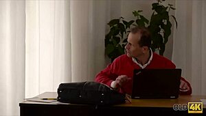 Old Stranger Warms Up Young Girl In Big House