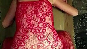 this slut wife is fucking a huge double dildo with her ass