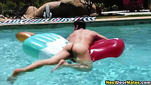 Muscular gay jocks explode in 4th of July interracial 4some!