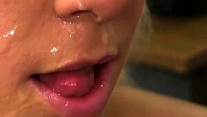 feisty sex kitten swallows sperm load