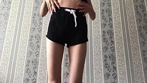 student undresses on camera for a wild deepthroat session