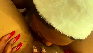 Watch these lesbians lick under the Christmas tree?