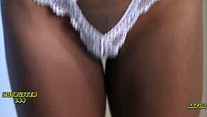 rough black cock pounding petite ass doggystyle with thong pulled aside