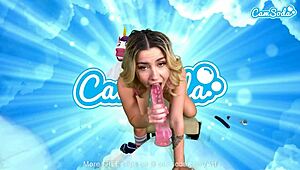 i'm a petite blonde teen cumming hard in vr masturbation