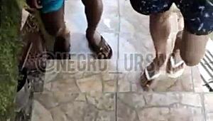 three straight guys in homemade gay orgy, complete on red