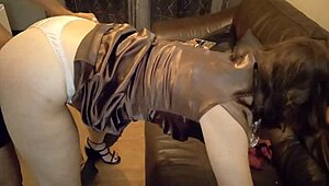 Sexy o2 825 clothed white satin panty slut fuck doggystyle pov licking asshole